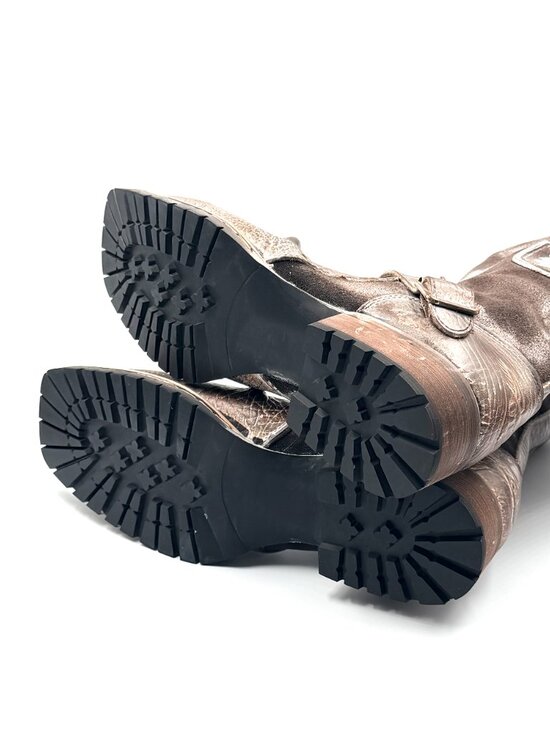 Otto Distressed Brown Grey Moto Boots main image 4